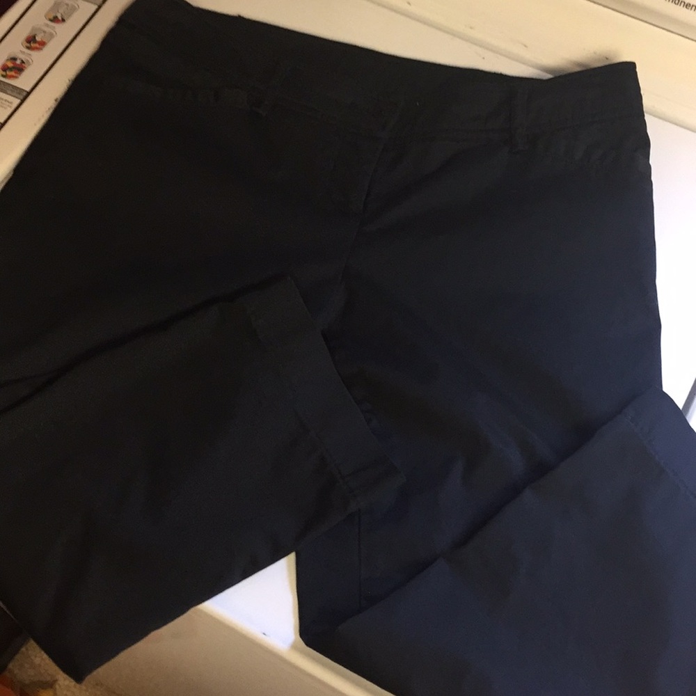 Straight Leg Kenar Cropped Black w/sheen Pants Sz4